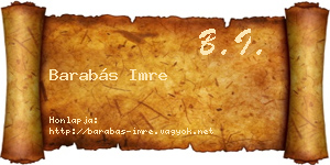 Barabás Imre névjegykártya